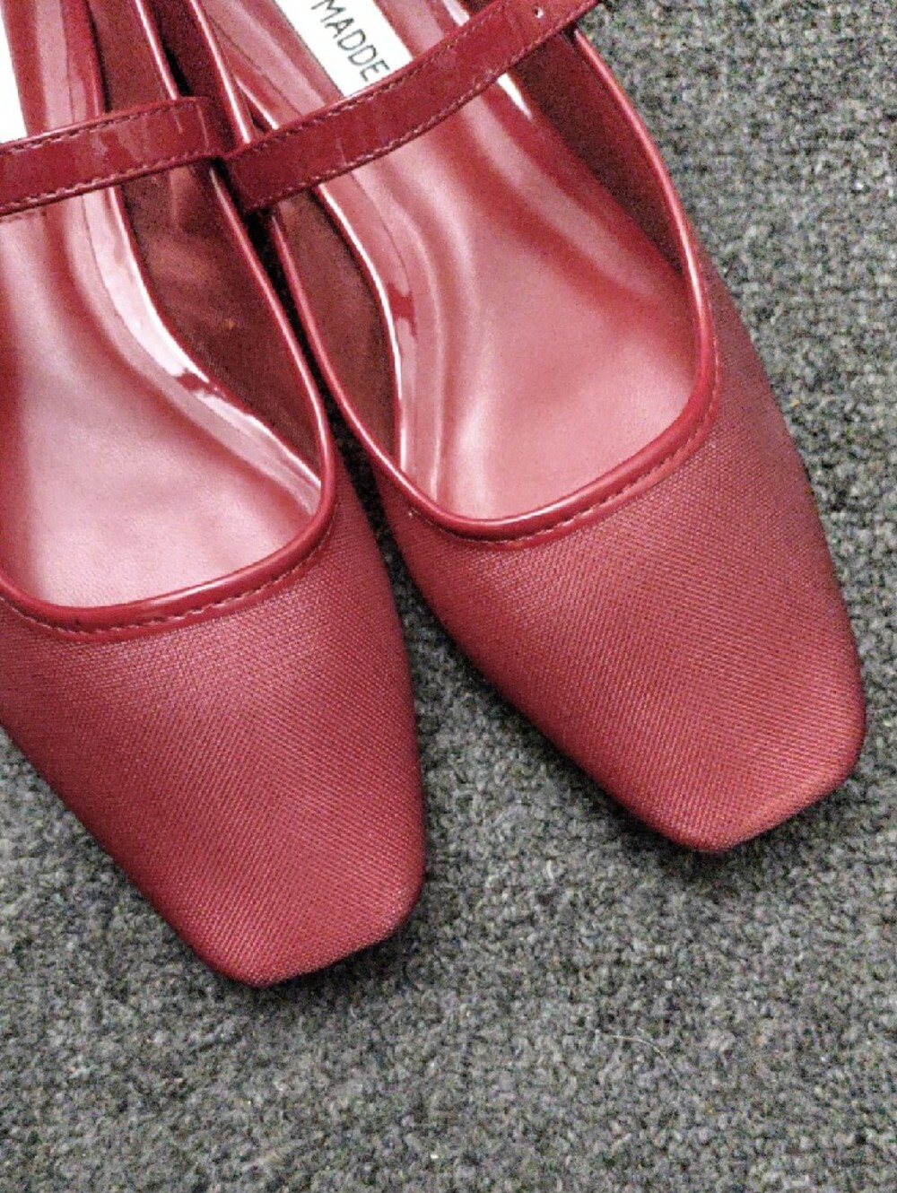 Steve Madden Women's Red Mesh Mary Jane Flats - Picture 4 of 10